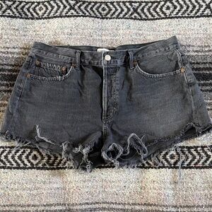 Agolde Charcoal Distressed Jean Shorts